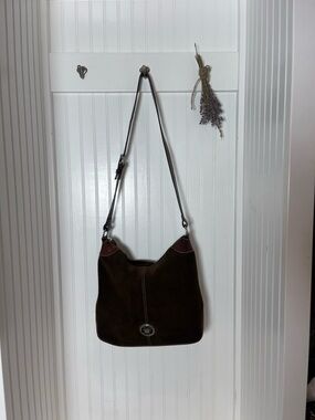 Dooney & Boutke vintage Brown Suede boho Shoulder Bag - Timeless Women's Handbag
